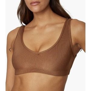 WEWOREWHAT V-Neck Sports Bra Size Small Brunette